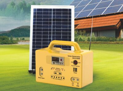 JNT | Mini Outdoor Portable Solar Power System Generator with 50W~20W Solar Panel, 20AH Lead-Acid Battery