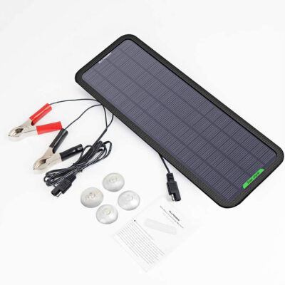 Waterproof & Portable Solar Panel Battery Charger And Maintainer For Cars 12v/7.5w